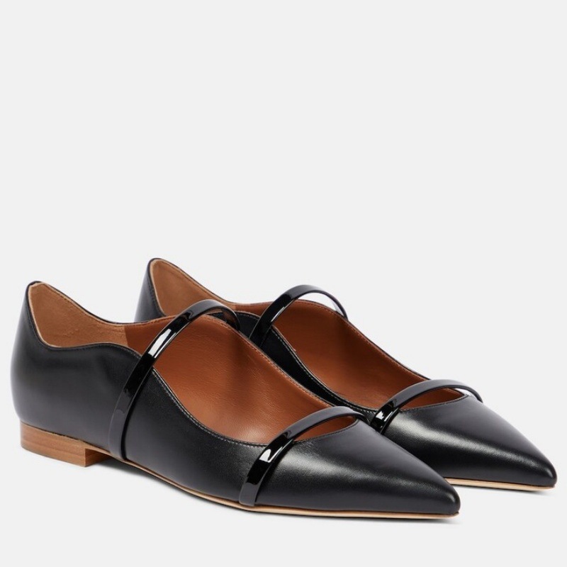 Women'S Shoes - รองเท้าส้นสูงแฟชั่นผู้หญิงสำหรับฤดูใบไม้ร่วง หัวแหลม สวมแบบสลิปออน ส้นเหลี่ยม ประดับโลหะ รองเท้าส้นเตี้ย