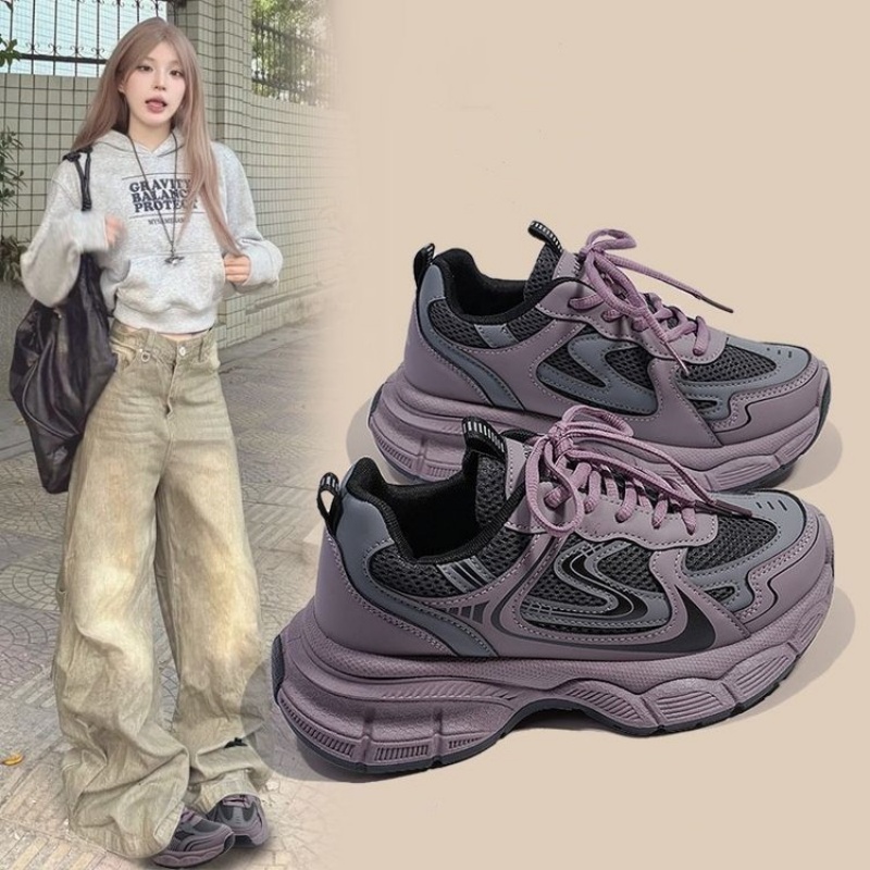 รองเท้าผ้าใบกีฬาผู้หญิง 6 สไตล - Knit Fabric Lace Up Sneakers บทวิจารณ์และราคา