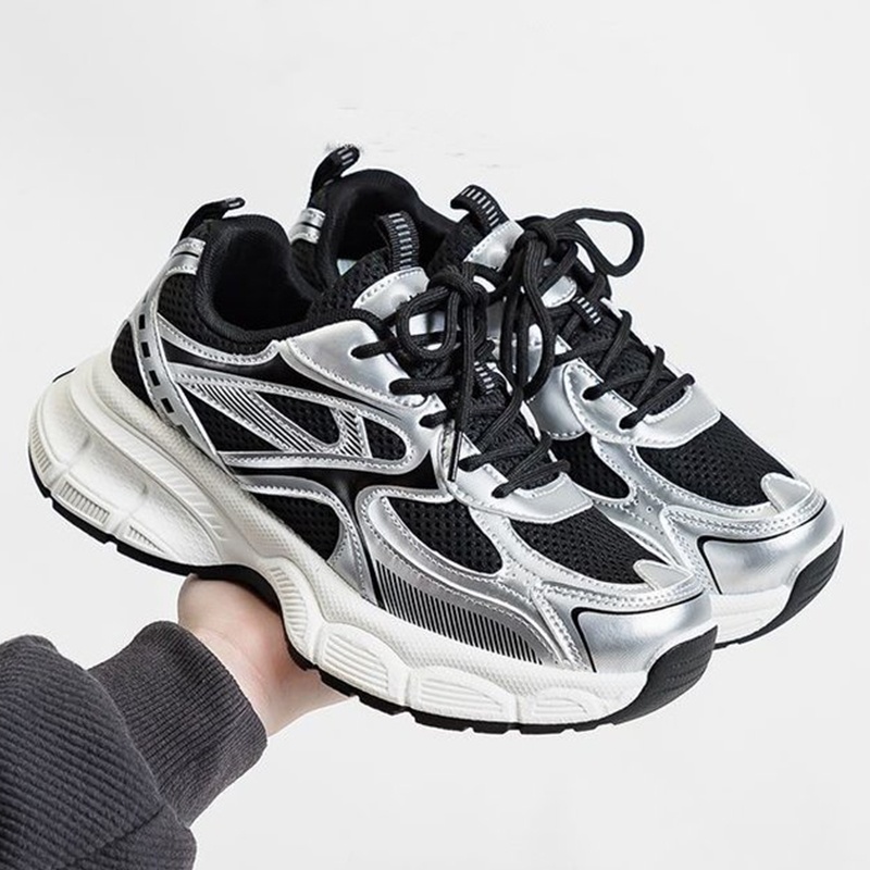 รองเท้าผ้าใบกีฬาผู้หญิง 6 สไตล - Knit Fabric Lace Up Sneakers บทวิจารณ์และราคา
