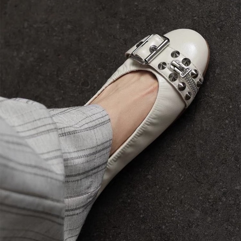 รองเท้าส้นเตี้ยหัวกลมแบบมีสายร - Women'S Shoes บทวิจารณ์และราคา