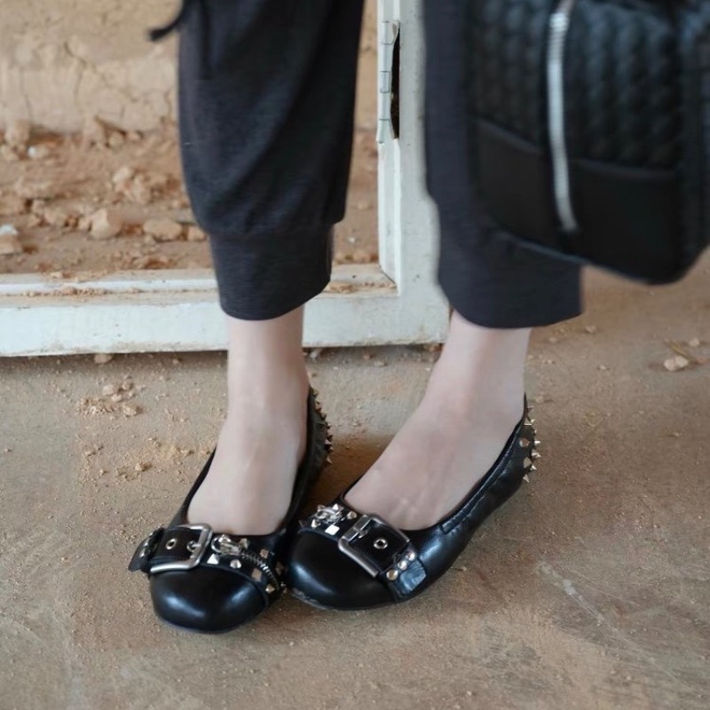 รองเท้าส้นเตี้ยหัวกลมแบบมีสายร - Women'S Shoes บทวิจารณ์และราคา